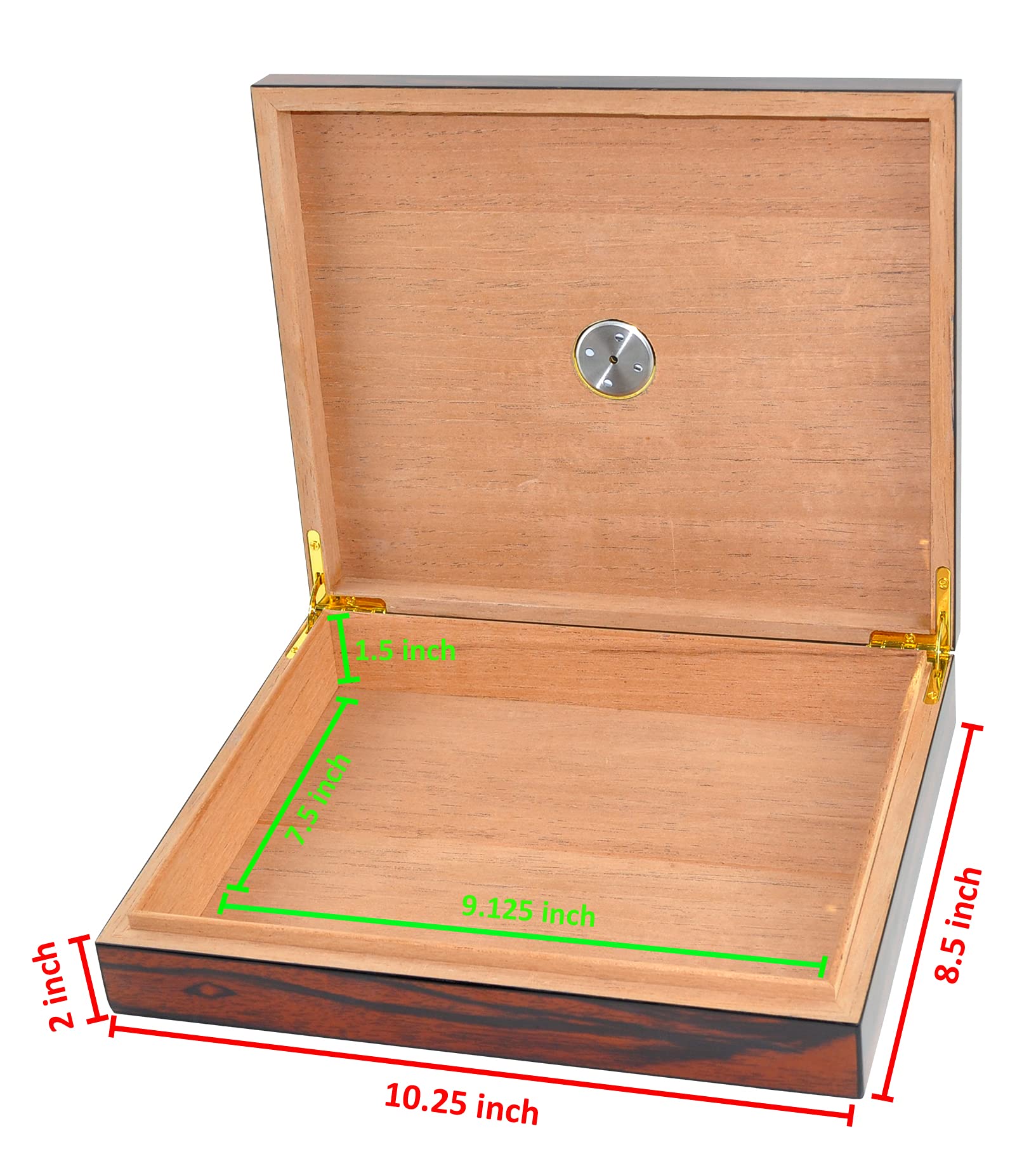 DUCIHBA Cigar Humidor Holds 20 Cigars Spanish Cedar