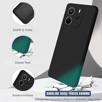 Ehr. Xiaomi Redmi Note 14 4G ile Uyumlu Lansman Kılıf, İçi Kadife Silikon, Kamera Çıkıntılı Koruyucu, Leke Tutmaz ve Darbe Emici Şık Kapak (Siyah, Xiaomi Redmi Note 14 4G)