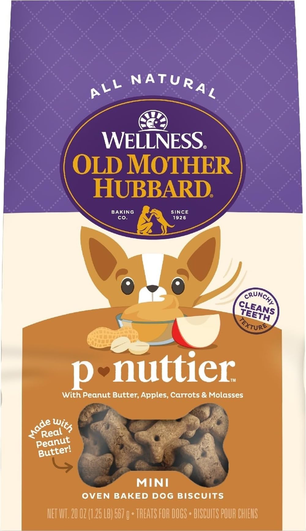 Wellness P-Nuttier Dog Biscuits, Natural, Training Treats, Peanut Butter Flavor, Mini Size, (20 Ounce Bag)