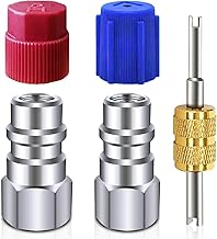 R12 to R134a Conversion Kit, 1Pair R12 to R134a Convert Adapters, R12 to R134A AC Retrofit Fitting Adapter Kit, R12 to R134a Adapter Fittings, Fits for Car AC Air Conditioner Refrigerant System