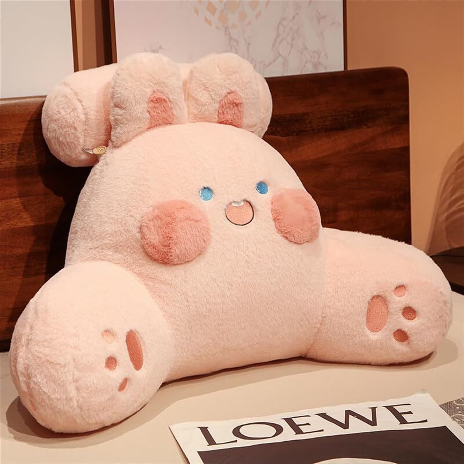 MYXJX back support cushion, Pillow Cartoon Plush Back Support Cushion For Sofa Chair Backrest Waist(Pink Rabbit,70 * 55cm)