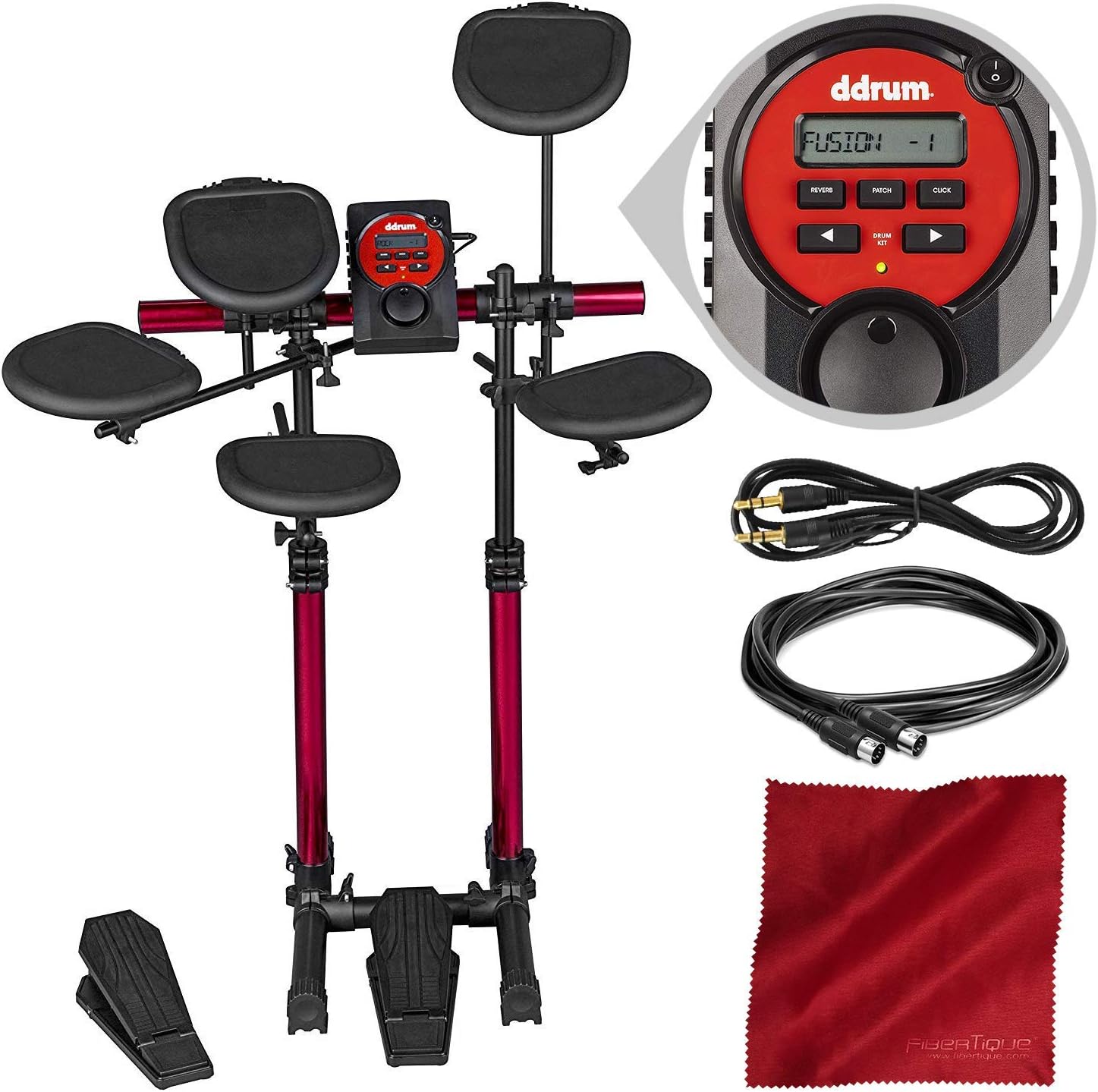 Ddrum DDBeta D-Lite Compact Size Electronic Drum Set with Accessory Bundle