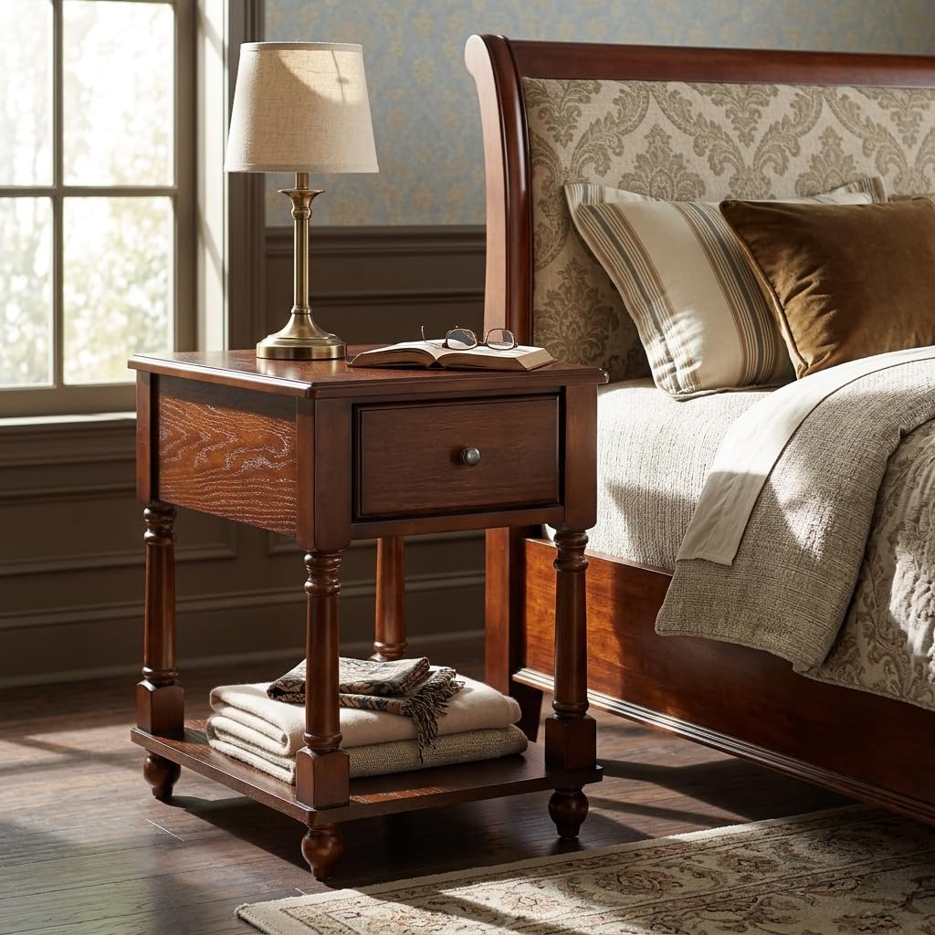 Amazon.com: Narrow End SideTable with Drawer and Storage Shelf