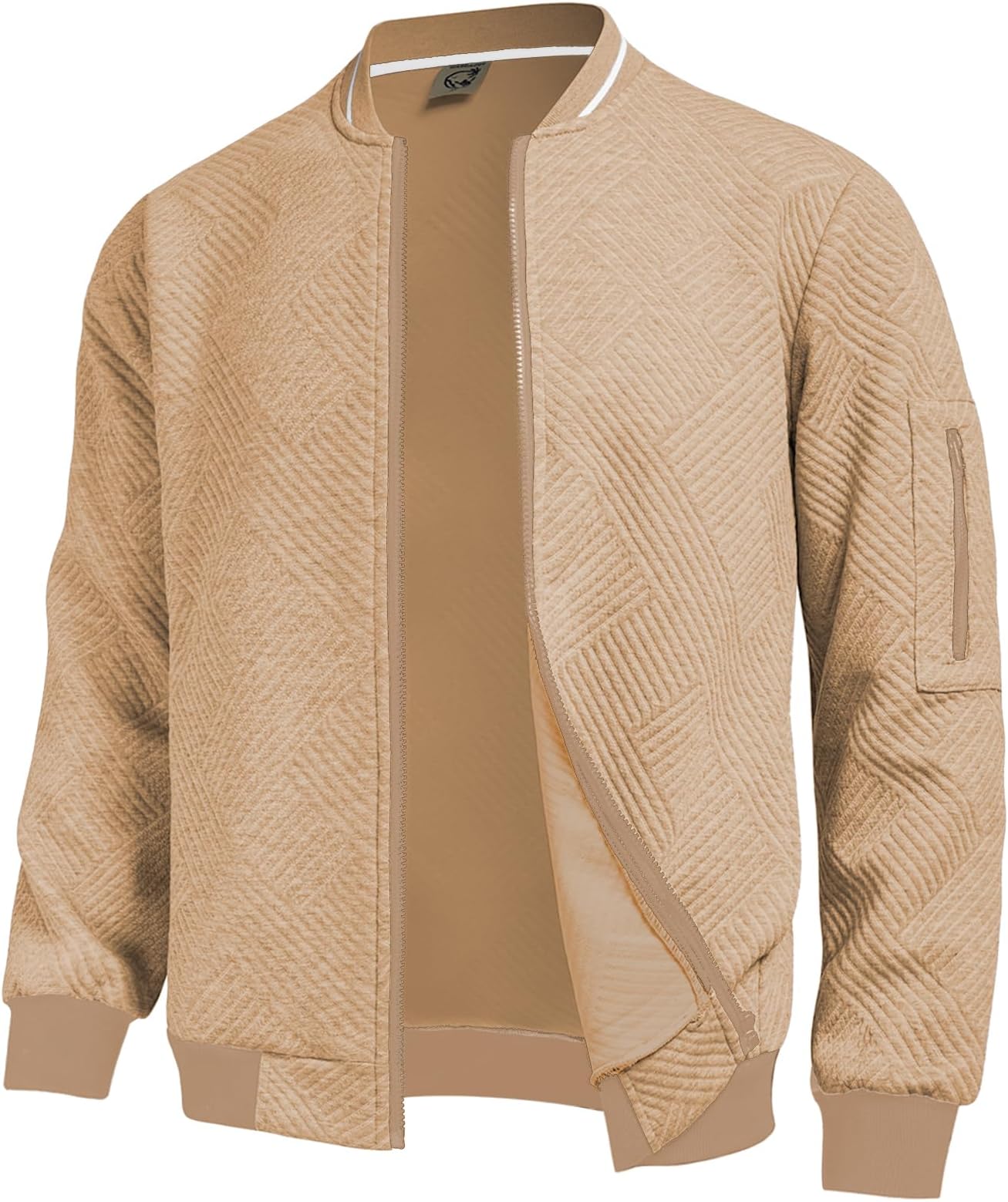 HardaddyMen's Lightweight Jackets Bomber Jacket Textured Casual Varsity Jacket Coat