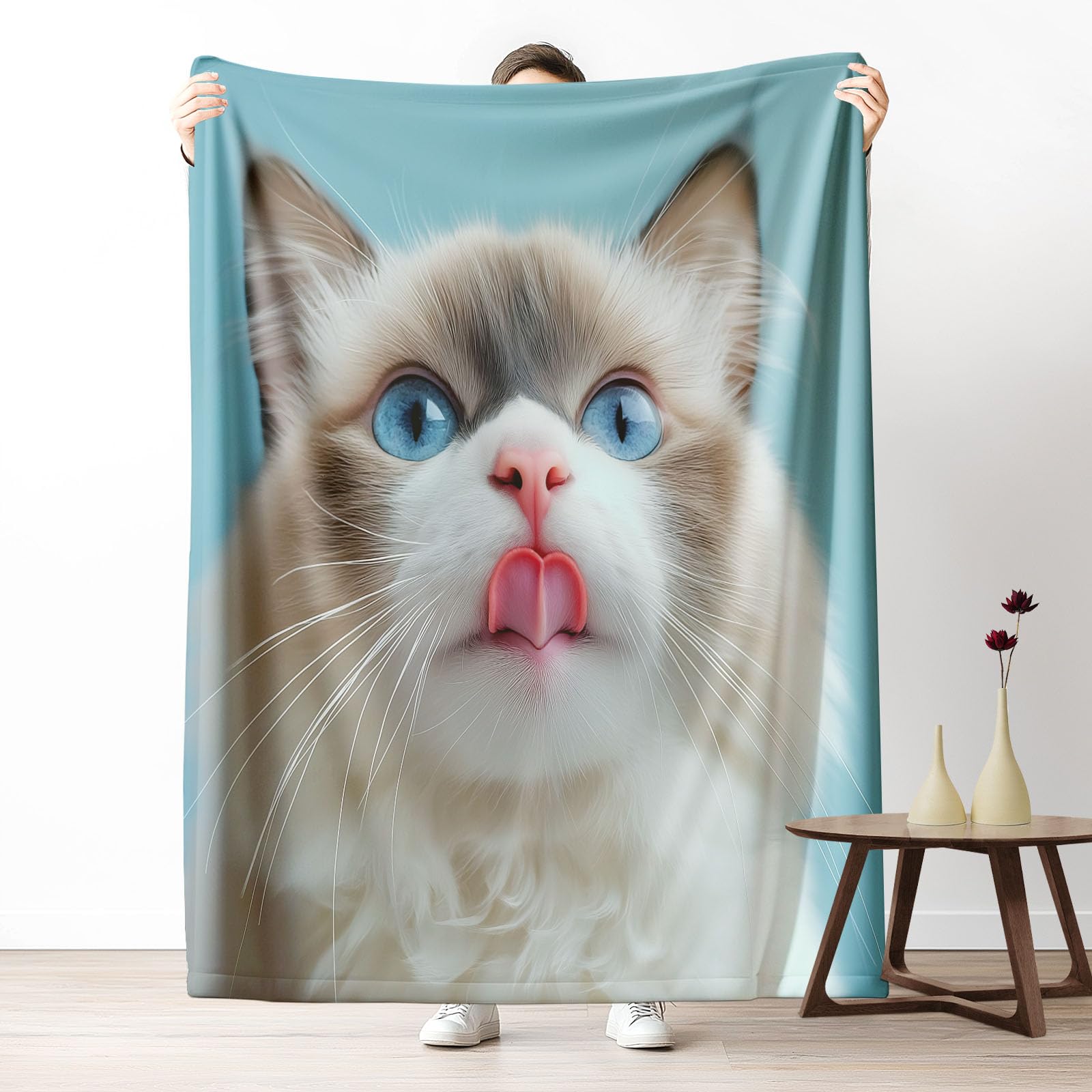 Couverture lit chat mignon kawaii pour des soirées cocooning au salon