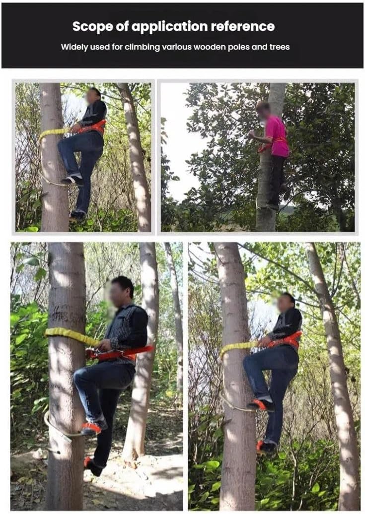 Portable Tree Climbing Spikes for Workers,Adjustable Pole Climbing Spikes with Foot Buckle,Non-Slip Tree Climbers Gear for Electricians