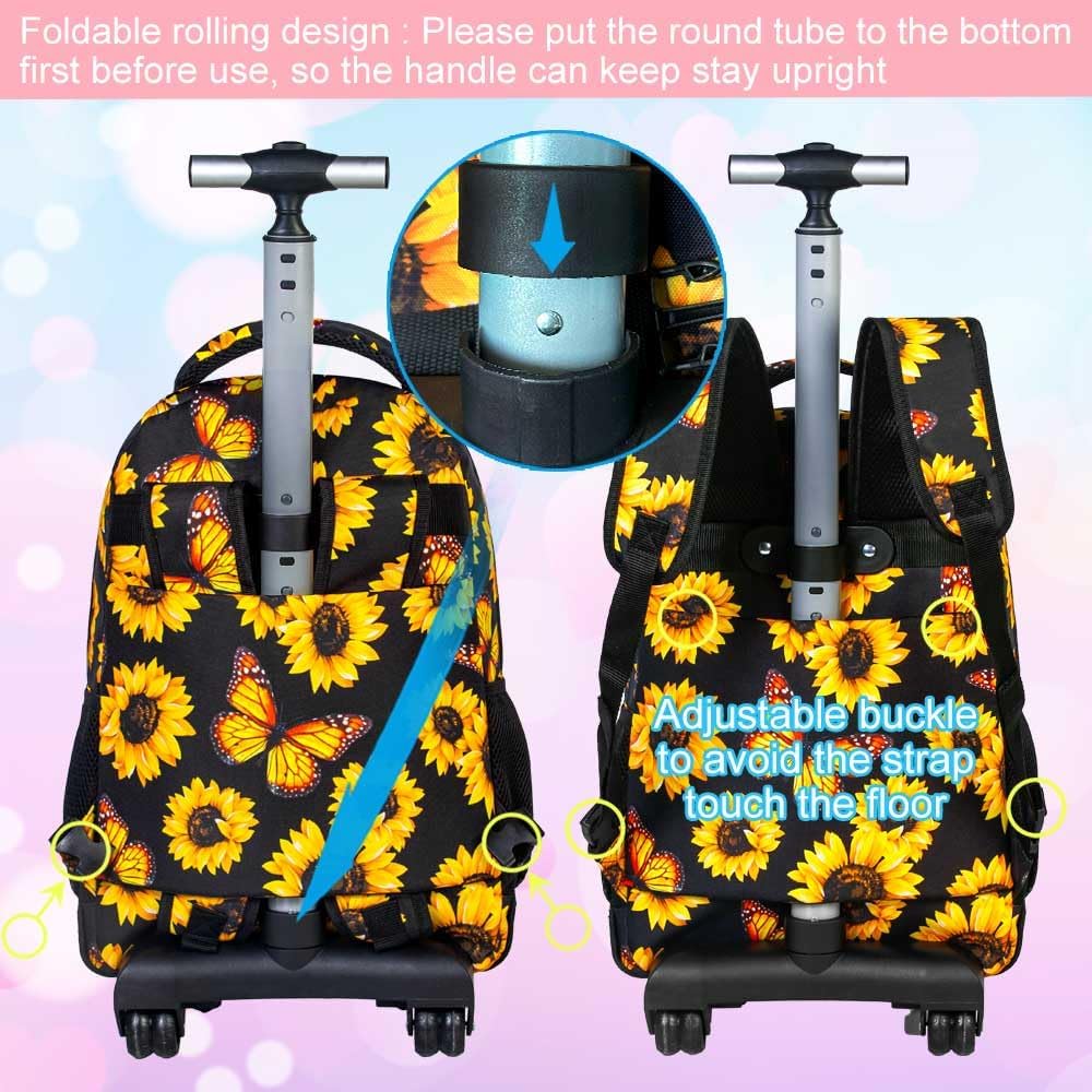 Amazon.com | ZLYERT 3Pcs Rolling Backpack for Girls Women