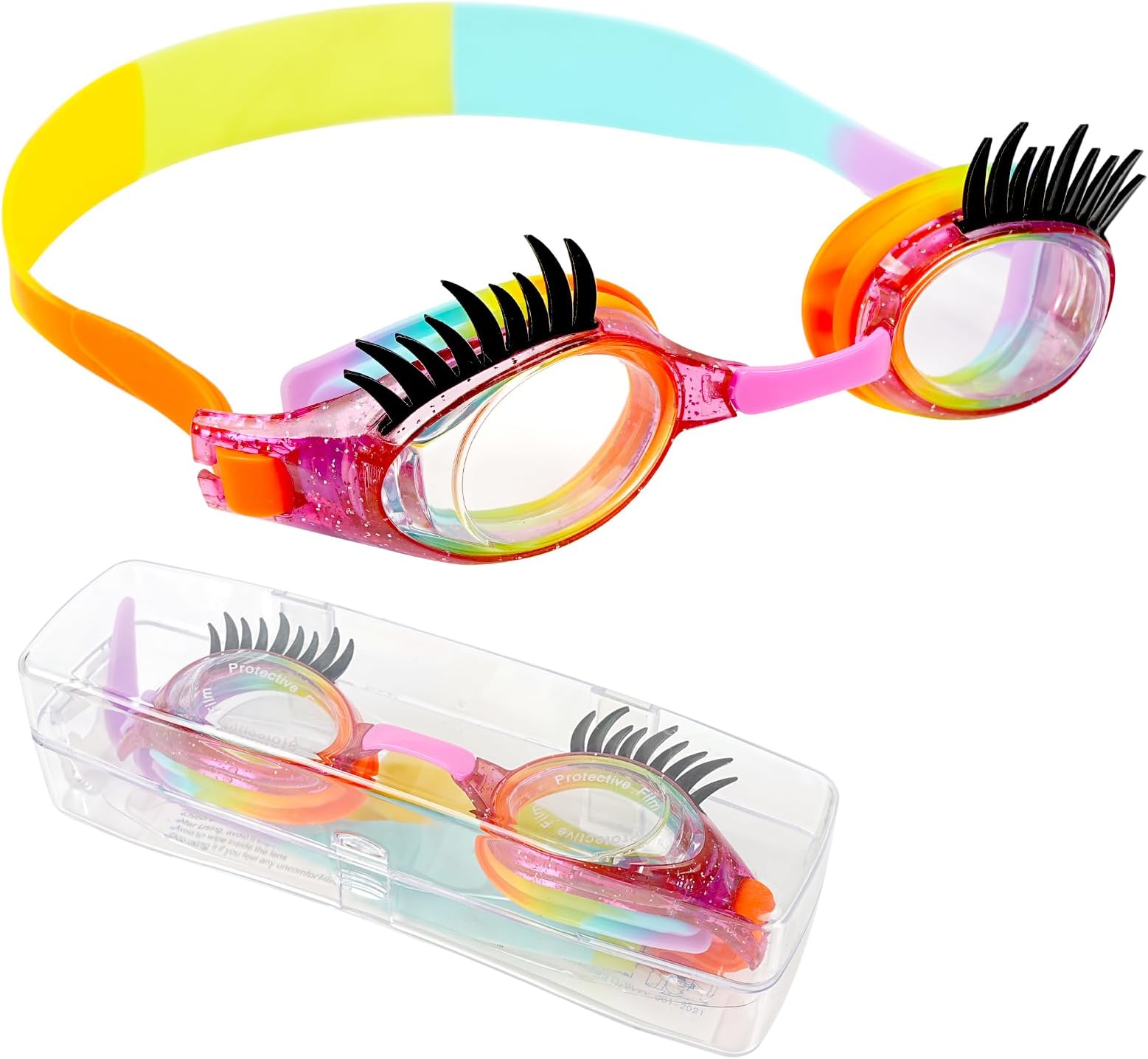 iToobeSwim Goggles, Anti-Fog Leak Proof Kids Swimming Goggles Flexible Nose Bridge Wide View Swim Glasses with Portable Case for Children Teens Girls