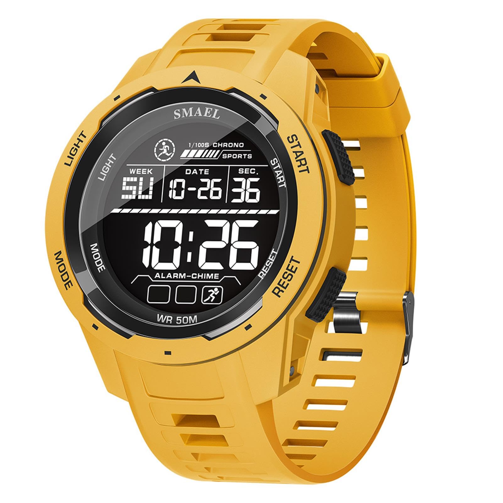 Montre Homme Digitale Outdoor Sport Multifonction Étanche LED Lumière Alarme Calendrier Date avec Bande De PU