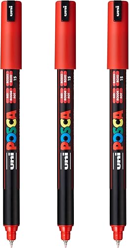 Miniatura 8 de Uni Posca PC-1MR - Rotuladores de pintura de color blanco ultrafinos de 0028in punta de calibre escritura en cualquier superficie tela de plástico