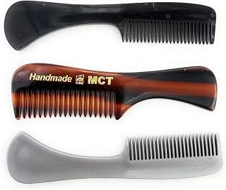 GENTS Mustache and Beard Styling Comb, pocket sized (Tortoise, Black, Grey, 3 Pack)