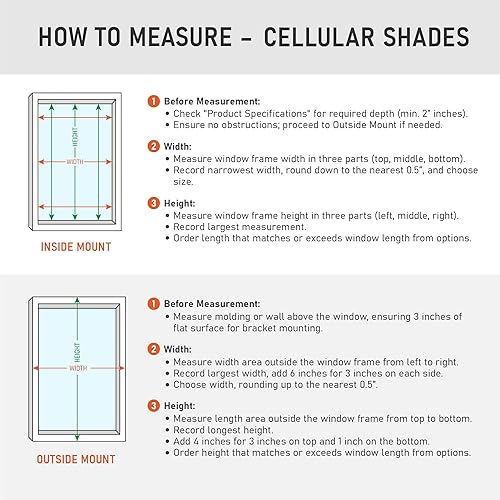 Miniatura 8 de DEZ FURNISHINGS Persiana celular inalámbrica con filtro de luz de 1.5 pulgadas, 24 pulgadas de ancho x 48 pulgadas de alto, nube gris