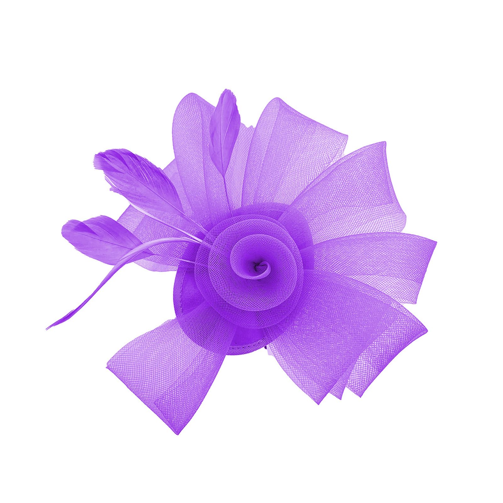 MICFENY Breathable Tulle Flower Hair Clip With Feathered Formal Event Fascinator Hat for Casual Outfit Cocktails Party Dressingu