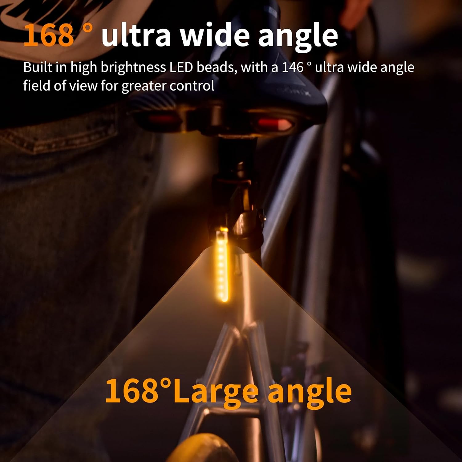 Bike Tail Light, Flowing LED Rear Light, 3 Modes, USB Rechargeable image 2
