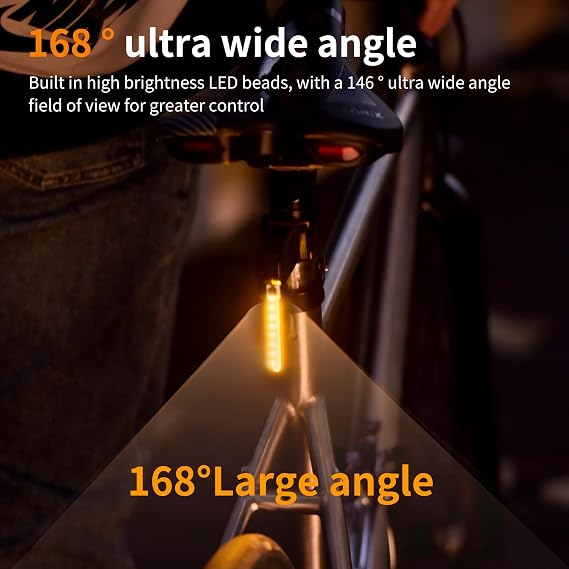 Bike Tail Light, Flowing LED Rear Light, 3 Modes, USB Rechargeable