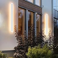 Vista 19 de Aipsun Paquete de 2 luces de pared exteriores, lámparas de luz exterior LED negras para montaje en pared, apliques de pared modernos para porche