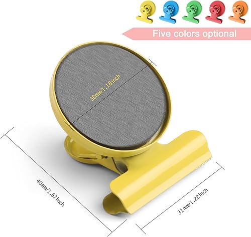 Miniatura 2 de VNDUEEY Paquete de 20 clips magnéticos multicolor para nevera, imanes para refrigerador, clips magnéticos para pizarra blanca, clips magnéticos para