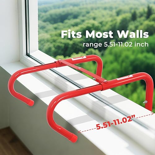 Miniatura 3 de Escalera de incendios portátil de 2 pisos, escalera de escape de emergencia de 15 pies con escalones anchos con soporte central en V