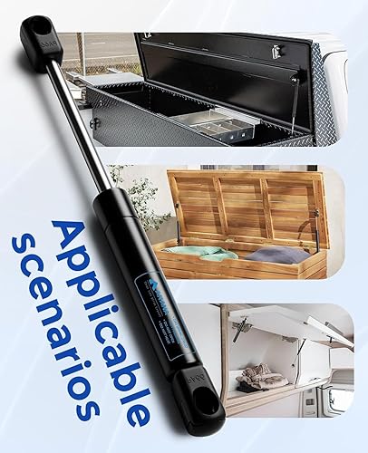 Miniatura 9 de ARANA- Puntales de gas de 10 pulg y 35 libras, resortes de elevación hidráulica para caja de herramientas de camioneta para proteger del clima,