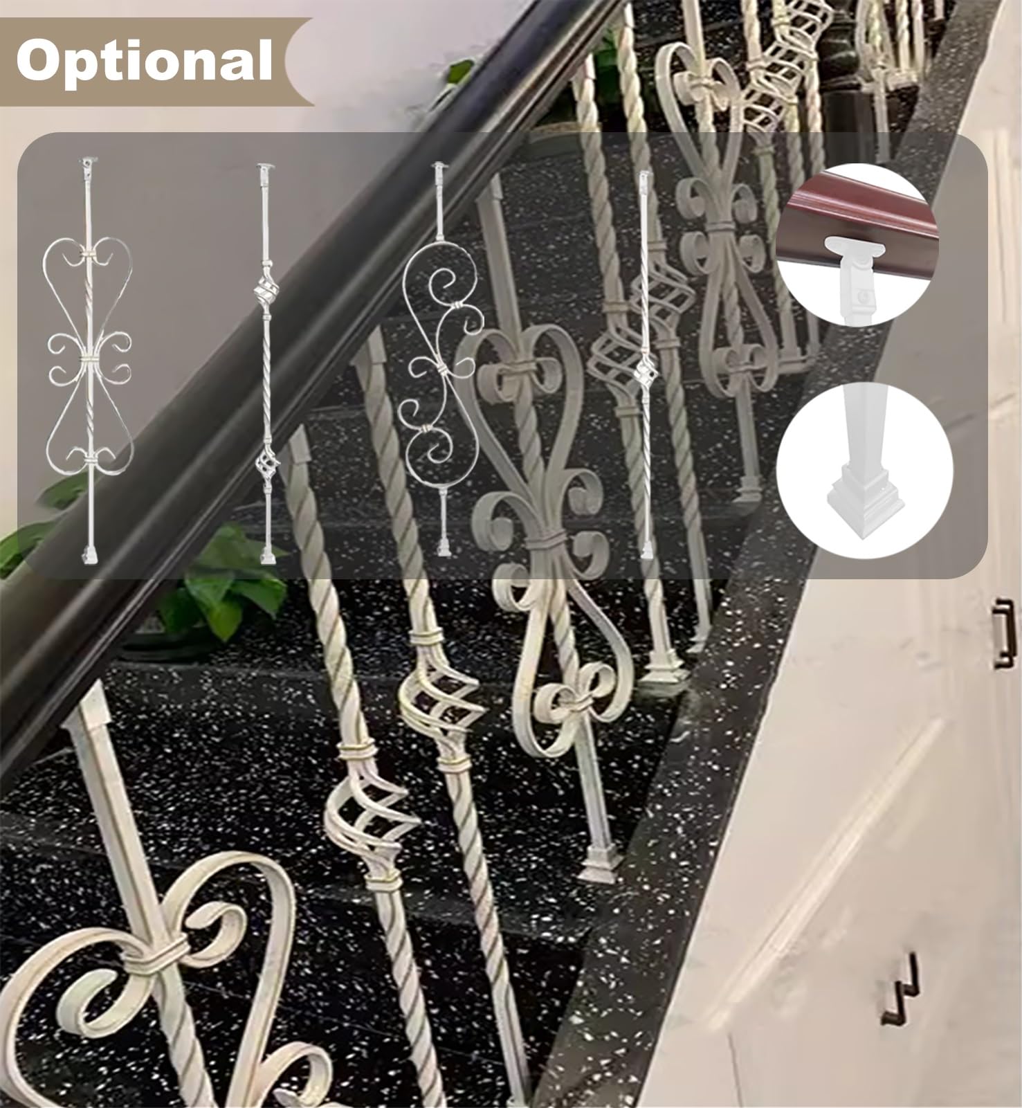 Steel Step Railing Parts Rustic Metal Stair Railings Parts Outdoor Metal Stair Railing Kits