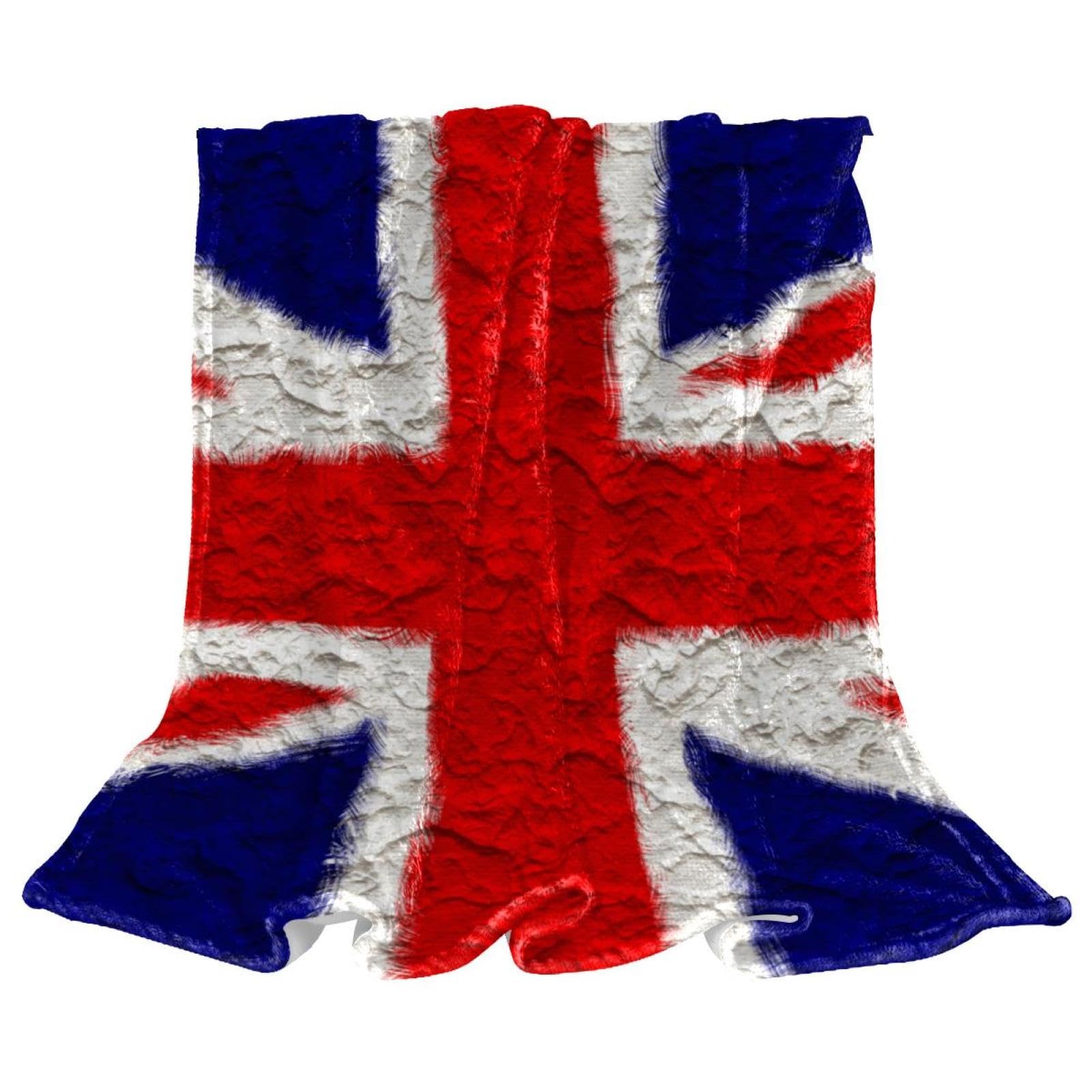 Couverture polaire Union Jack plaid chaud et doux 150x200cm pour lit et canapé