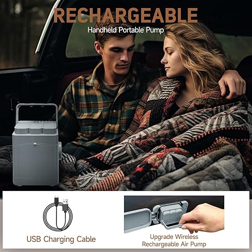 Vista 84 de Umbrauto Colchón de aire para platón de camioneta de tamaño estándar de 6 a 6.5 pies, inflable, para dormir en exteriores, tienda de campaña, Negro