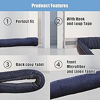 Vista 7 de Weighted Door Draft Stopper Under Door Noise Air Stopper Draft Stoppers for Door Bottom 35'' Under Door Gap Cold Air, Light, Noise Sound Odor & Dust