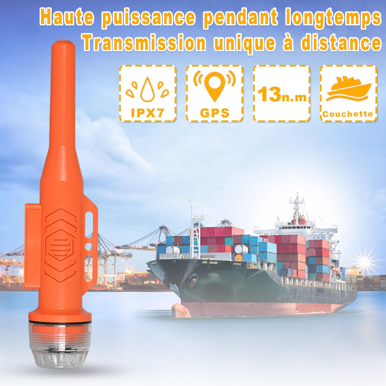RS-109M 5W Marine Boat Use Fishing Net PositionMeter Send AIS Location with Antenna IPX7 Waterproof GPS Anti-Lost Tracker with Dedicated Programming Cable