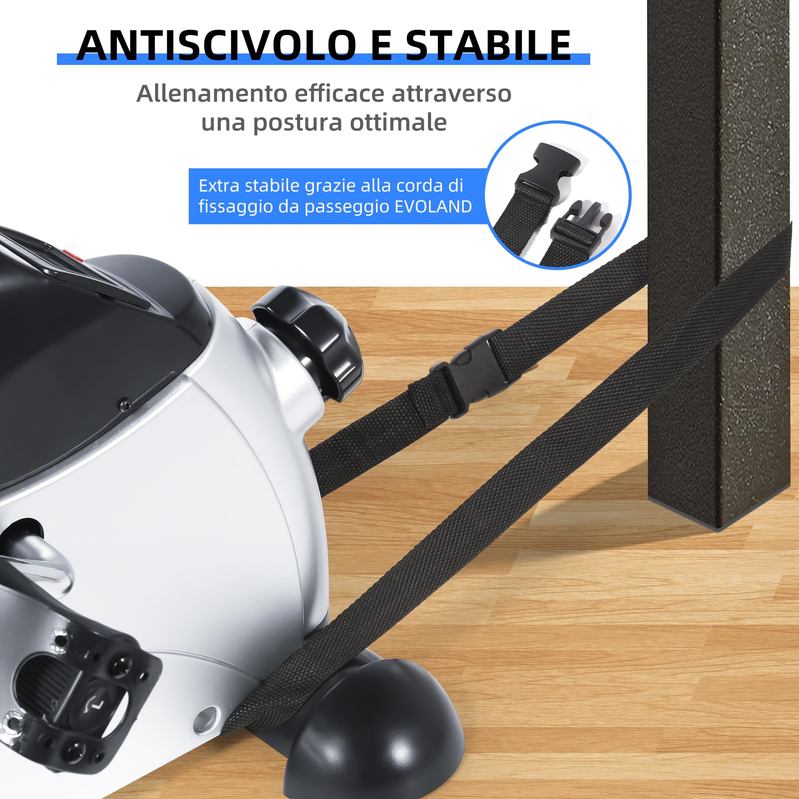 EVOLAND Mini Cyclette, Pedale Statico Portatile, Dispositivo di esercizio per Gambe e Braccio Lavoro