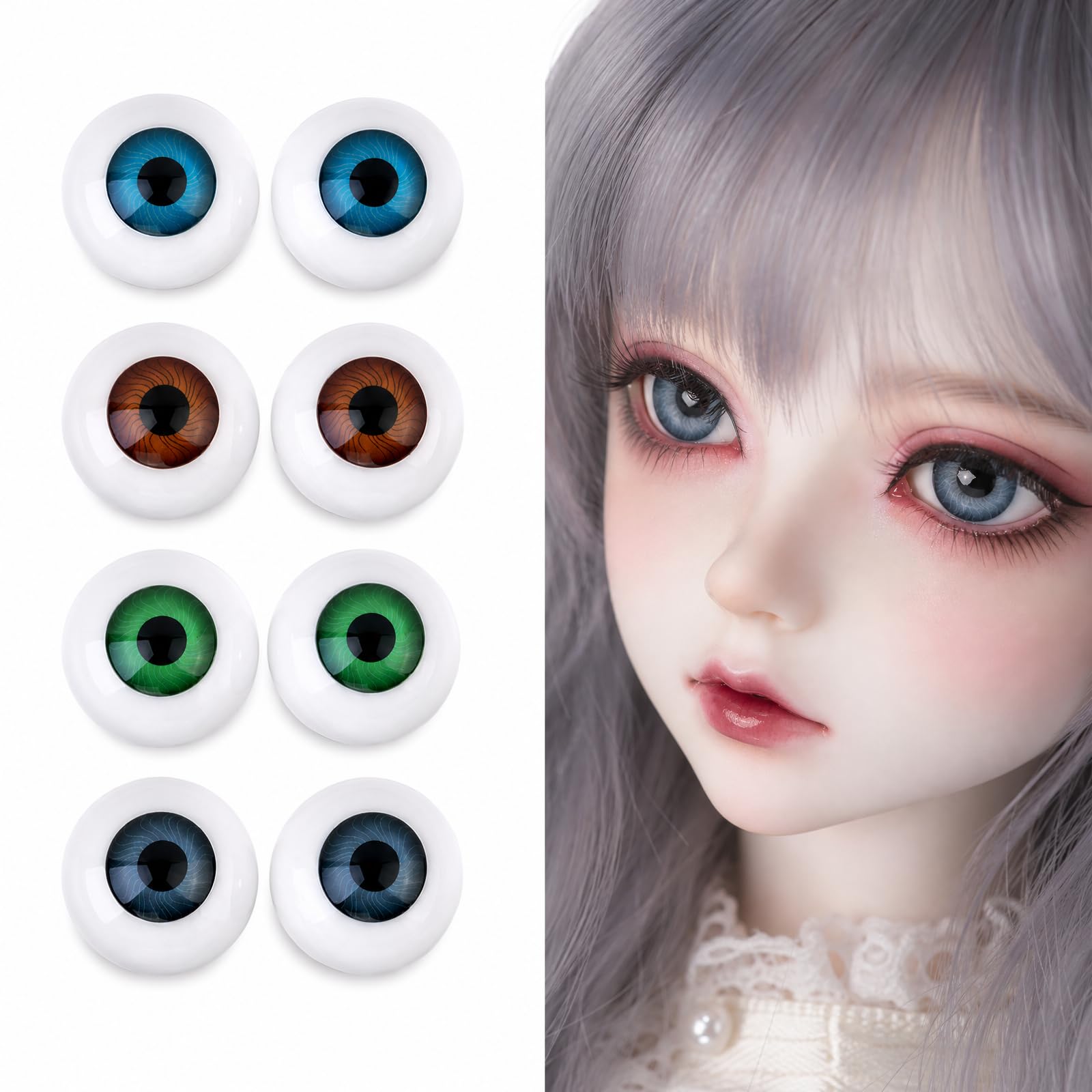人形の眼 Amazon | CCINEE ドール目 ドールアイ ラウンド形 半円立体 人形眼