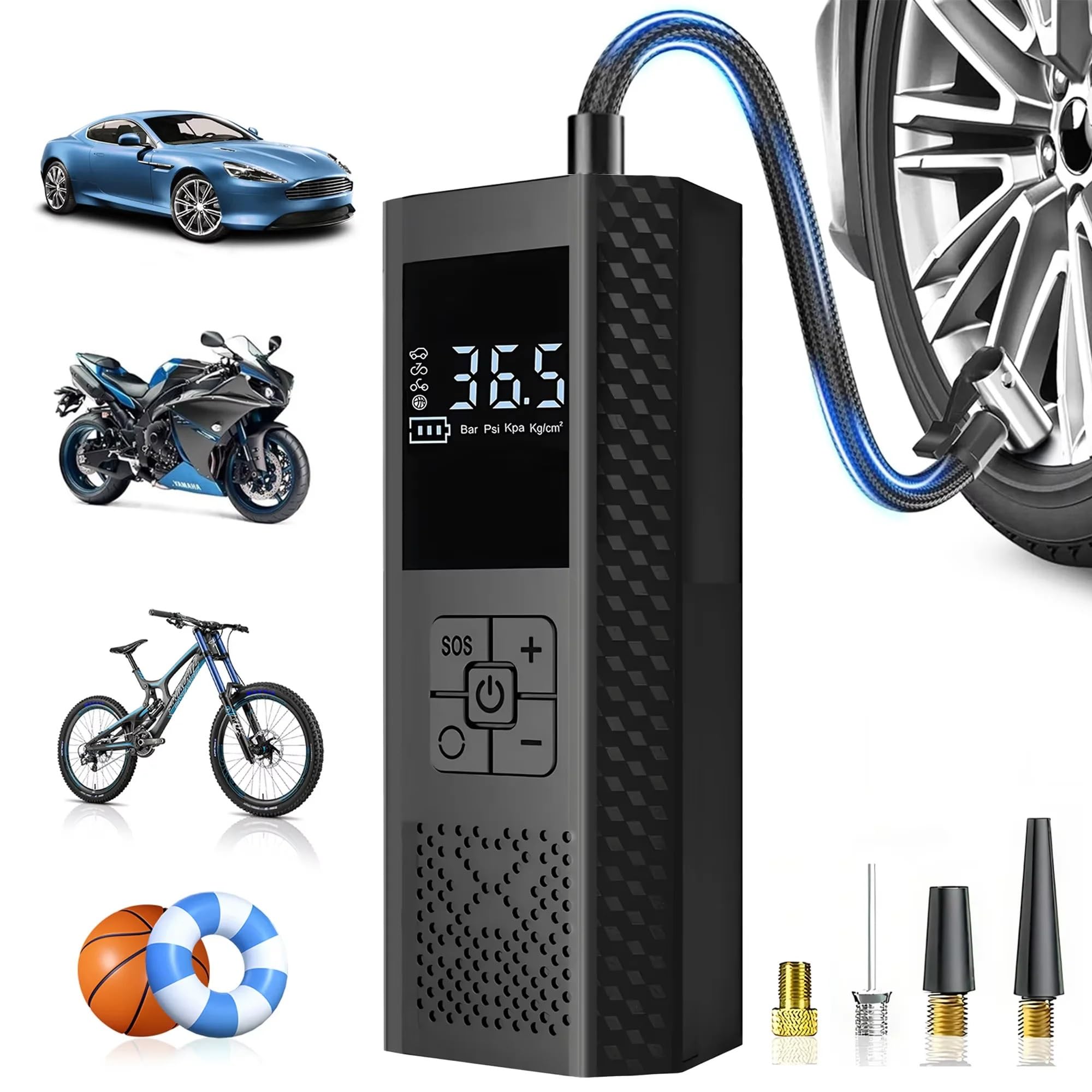 Inflador Ruedas Coche Inflador De Neumáticos Eléctrico Inalámbrico Portátil Herramienta De Bomba De Compresor De Aire De 150PSI Para De Motocicleta Bicicleta Y Coche Compresores de aire portátiles
