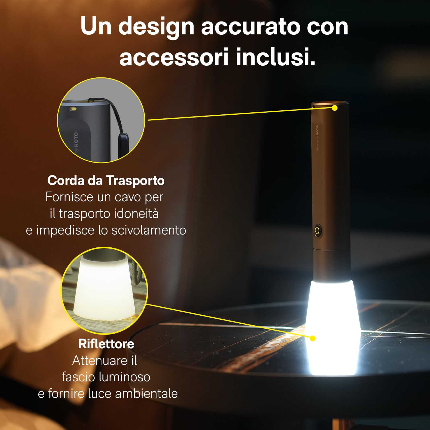 HOTO LED Torcia Ricaricabile, Ricarica USB-C, 3 Modalità, Fino a 24 Ore, 1500 mAh, 300 Lumen, 200 M, IP55 Impermeabile, per Campeggio, Escursionismo, Emergenza, Alpinismo