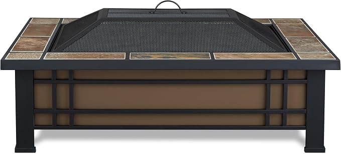 Brasero rectangular de acero Real Flame Hamilton 44" para patio miniatura 4