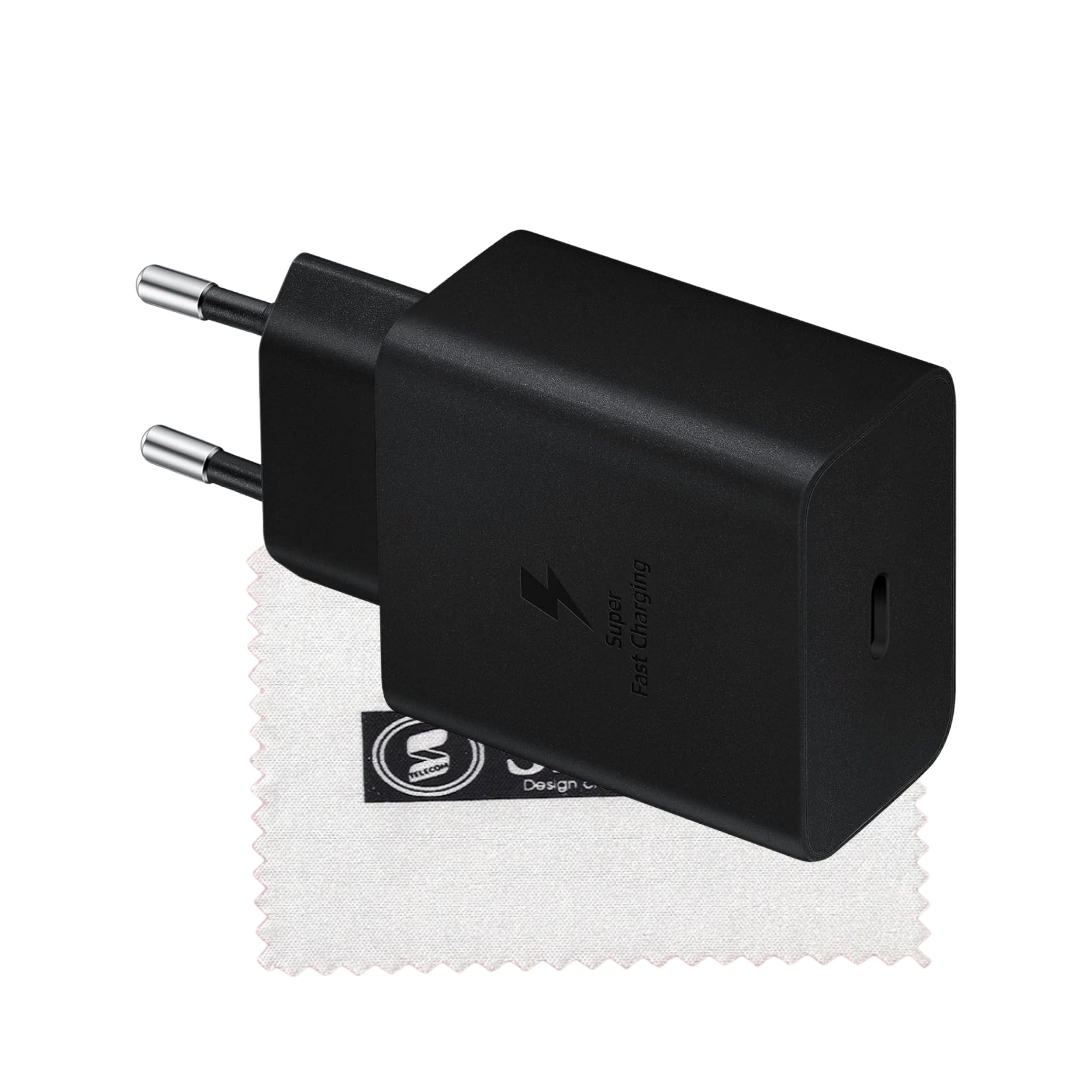 Caricabatterie originale da 45W per Samsung Galaxy S23 Ultra S20 Ultra 5G S10 Lite Note 10 Note 10 Plus Tab S7 Tab S7 Plus Cavo di ricarica rapida da 1,8 m con panno per la pulizia dello schermo Shlok