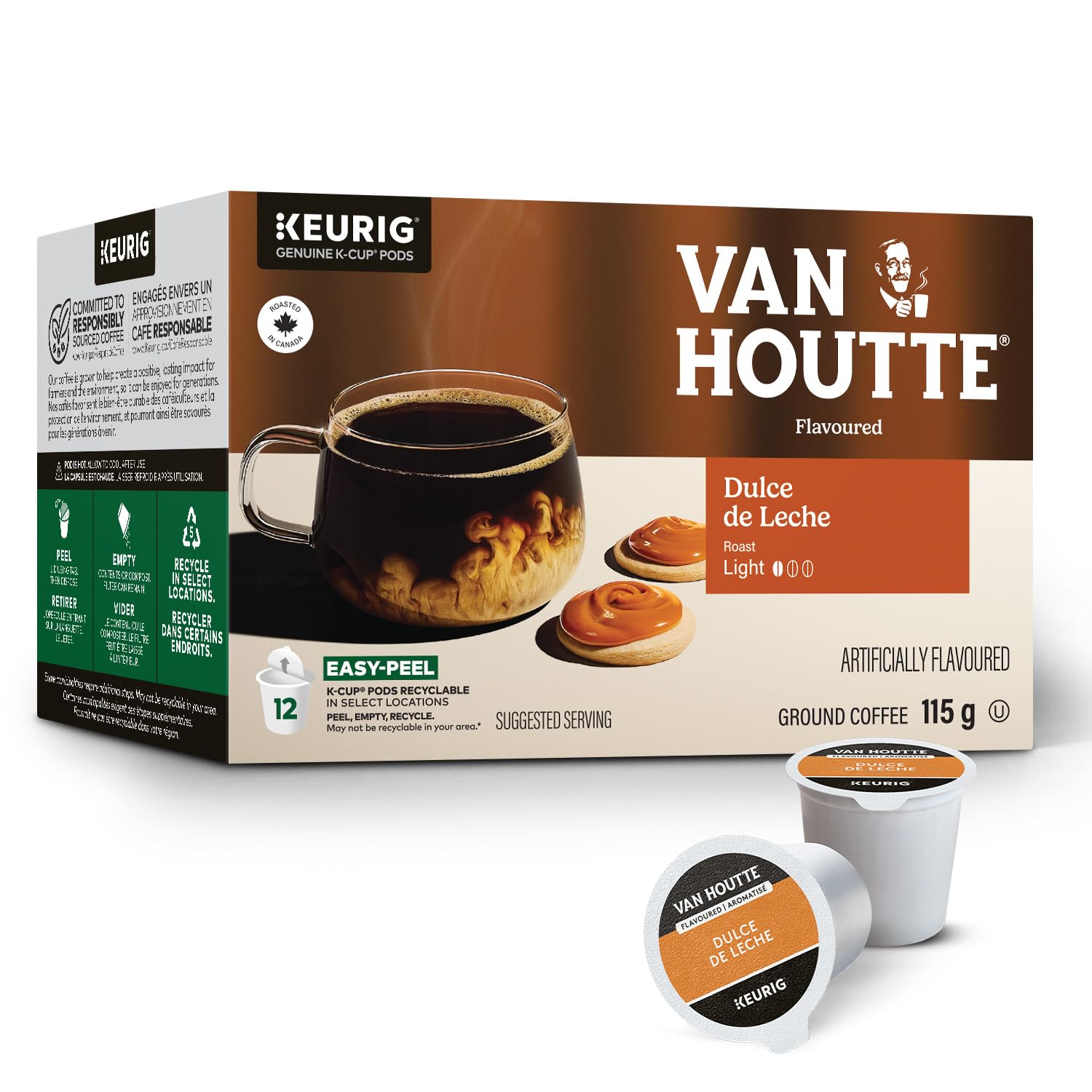 Van Houtte Dulce De Leche K-Cup Coffee Pods, 12 Count For Keurig