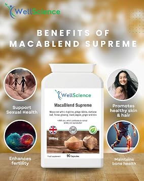 MacaBlend Supreme - Enhance Vitality, Fertility & Reproductive Health with Maca, Ginseng, Ginkgo Biloba, and Zinc