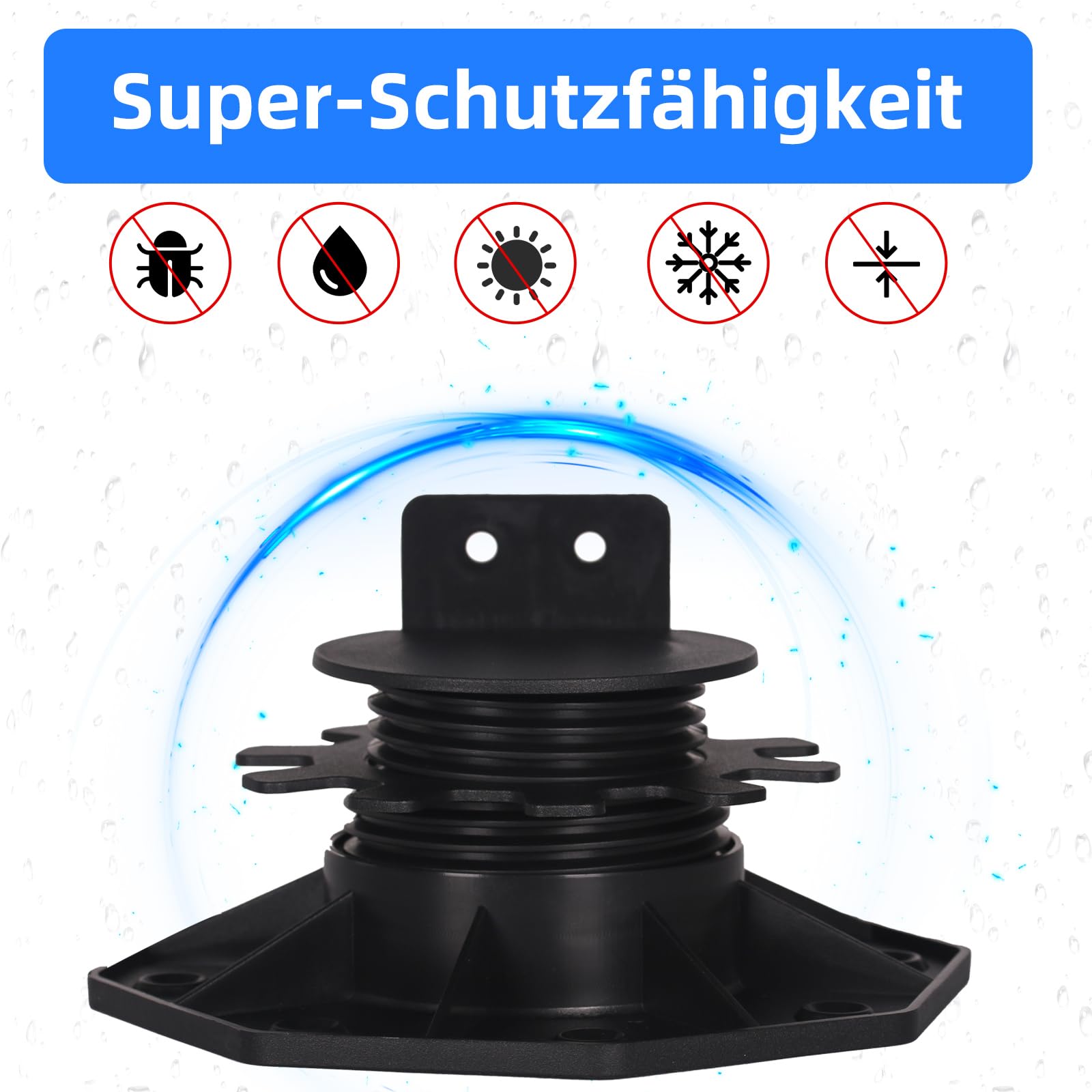 Stelzlager Höhenverstellbar, 24 Stück Stelzlager für Terrassenplatten, Stelzlager Selbstnivellierend für Terrassendielen-Unterkonstruktion, Stelzlager Höhenverstellbar 30–60 mm