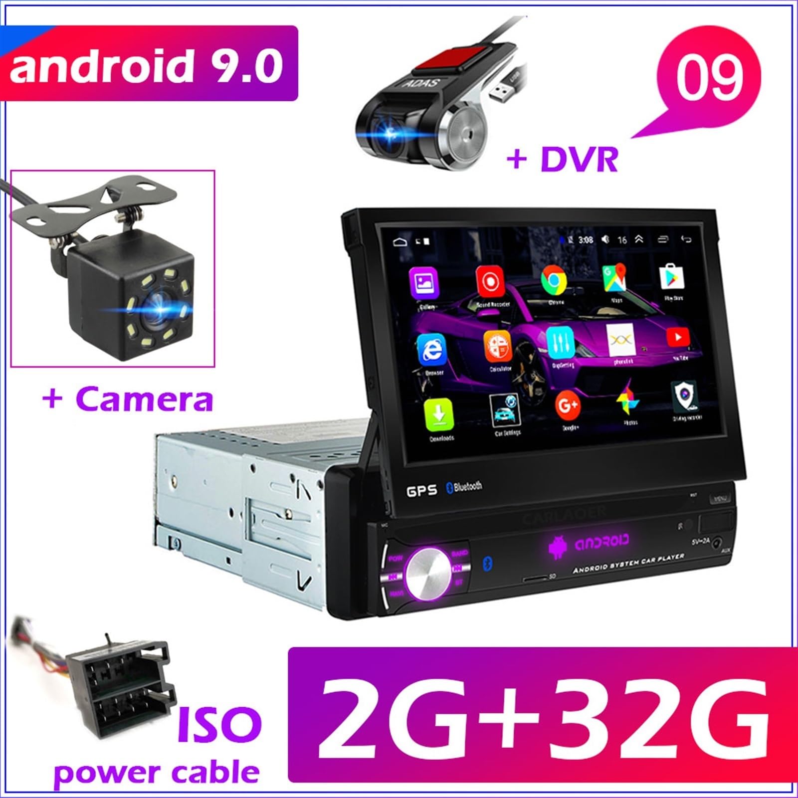 1 Din dla Android 9.0 Radio samochodowe 1din GPS WIFI 8 rdzeń 4G