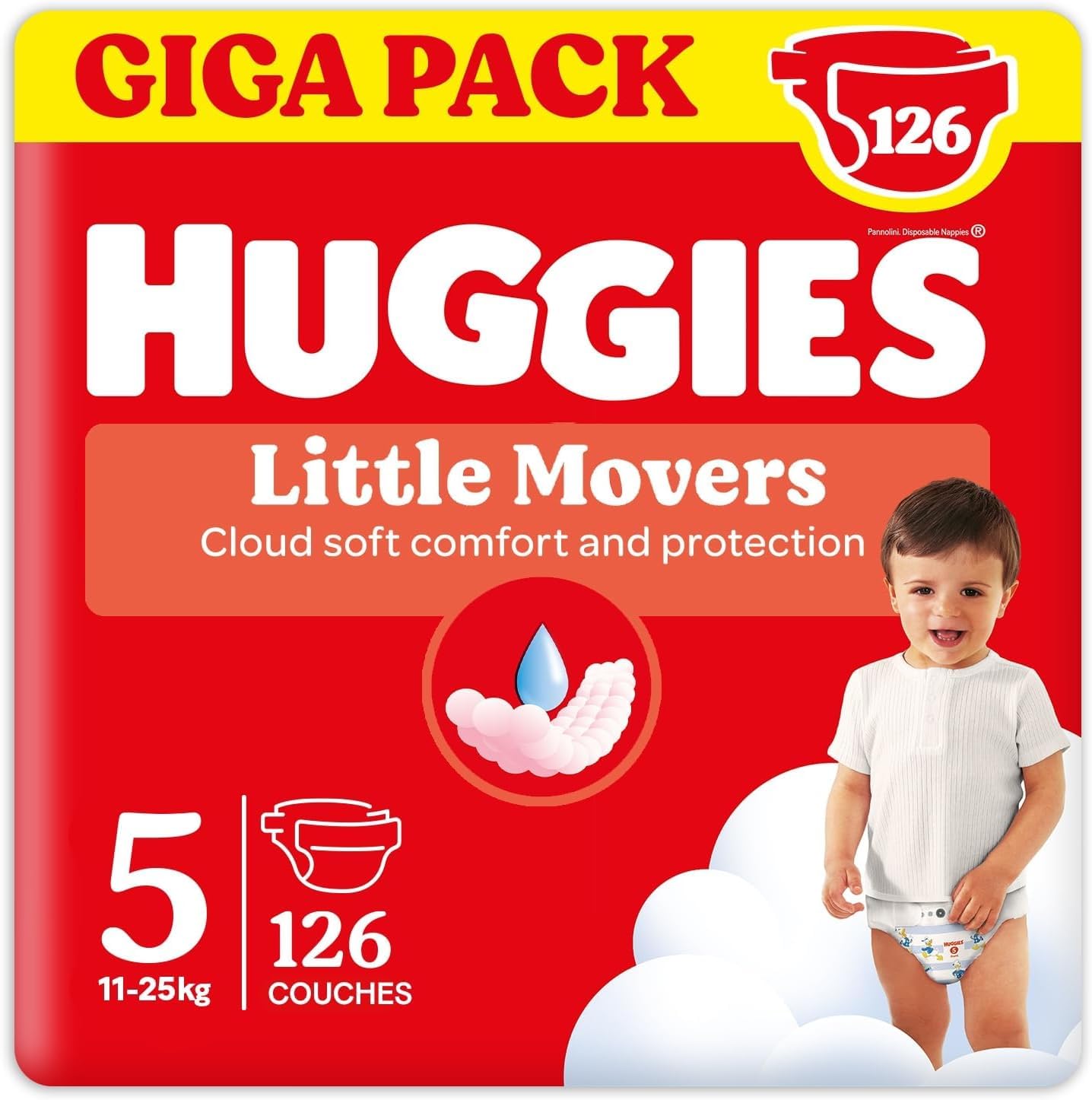 Huggies Windeln Ultra Comfort Baby Größe 5 Monatsbox, 1er Pack (1 x 126 Stück) 3 x 42 Stück