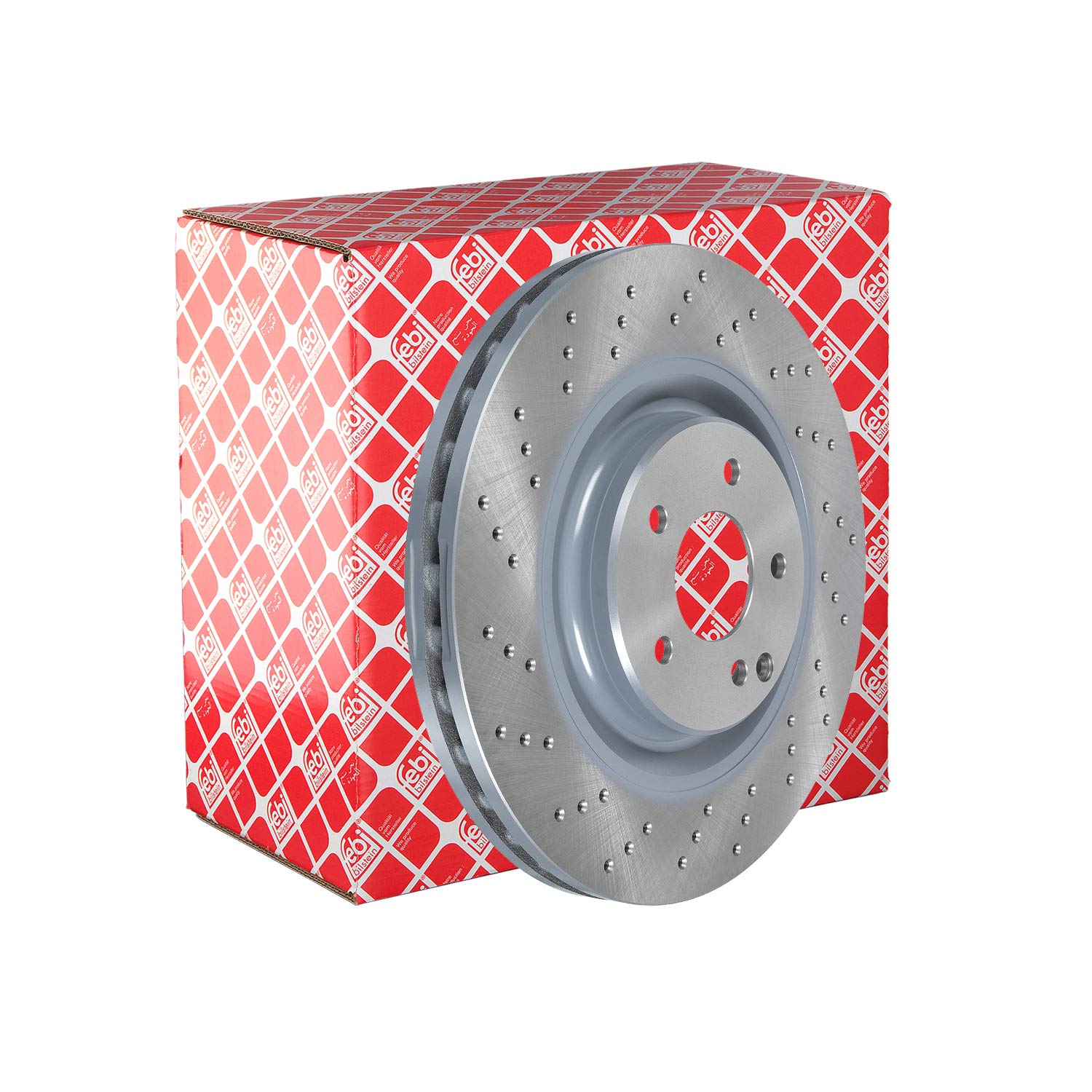2x Brake disc Front Axle perforated/vented 37516 FEBI BILSTEIN for MERCEDES-BENZ