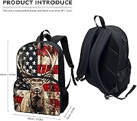 Vista 12 de American Flag Fire Galaxy Pattern Kids Backpack for Boys Girls Elementary Students Bookbag Middle School Bag Lightweight Children Travel Bag