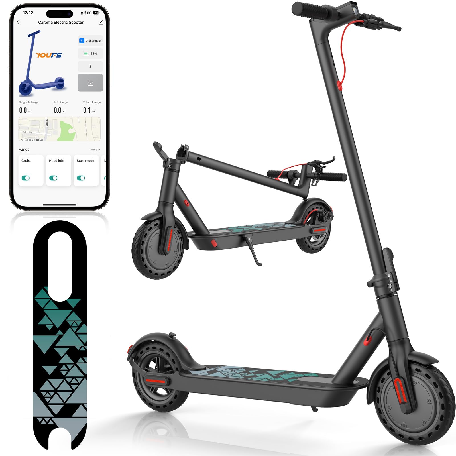  Caroma Electric Scooter for Adults with 350W/500W/750W Motor & 18/25/30 Miles Range
| Caroma Powerful 350W/500W/750W