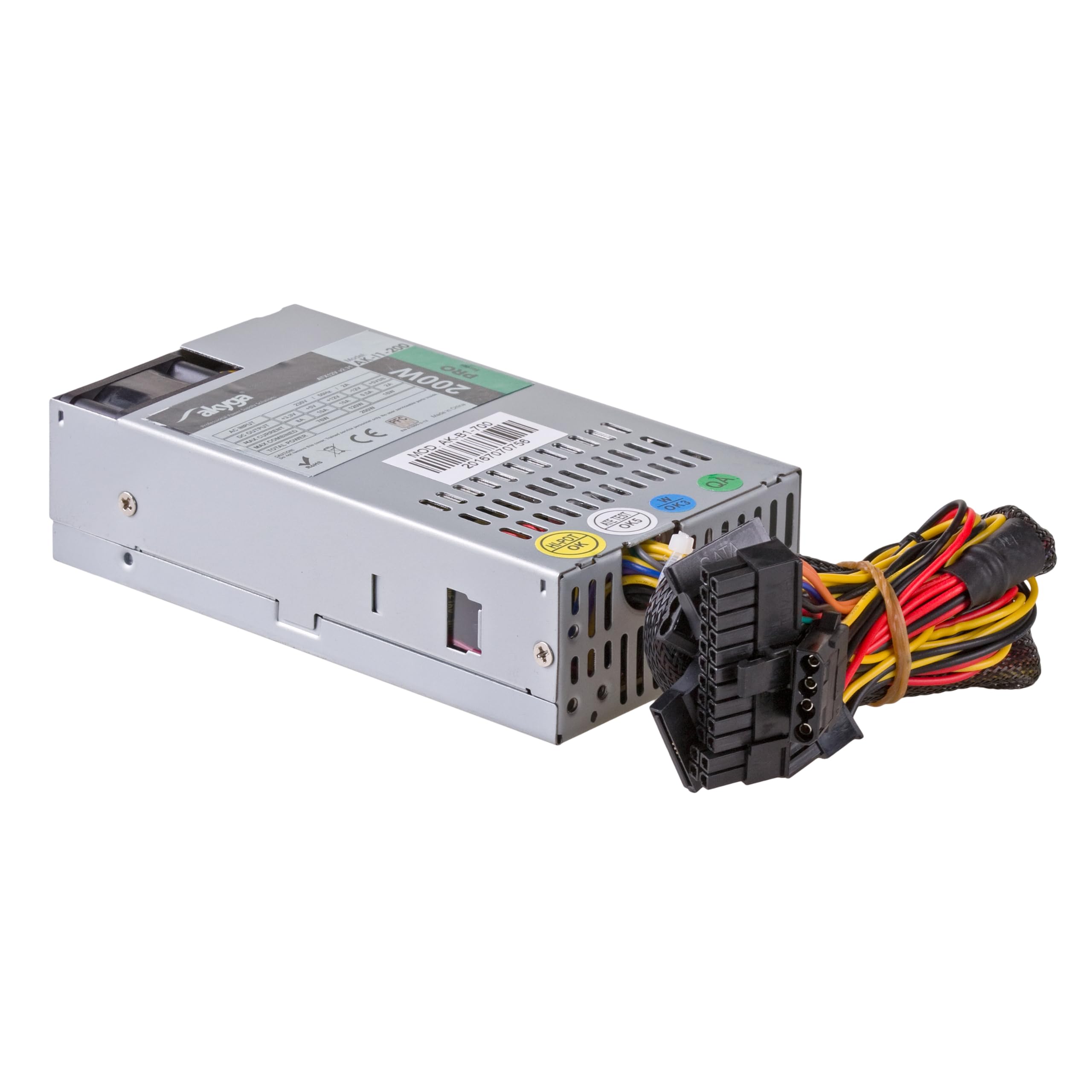 FUENTE DE ALIMENTACIÃ“N AKYGA 1U MINI ITX/FLEX ATX 200W AK-I1-200 P4 PFC FAN 3XSATA
