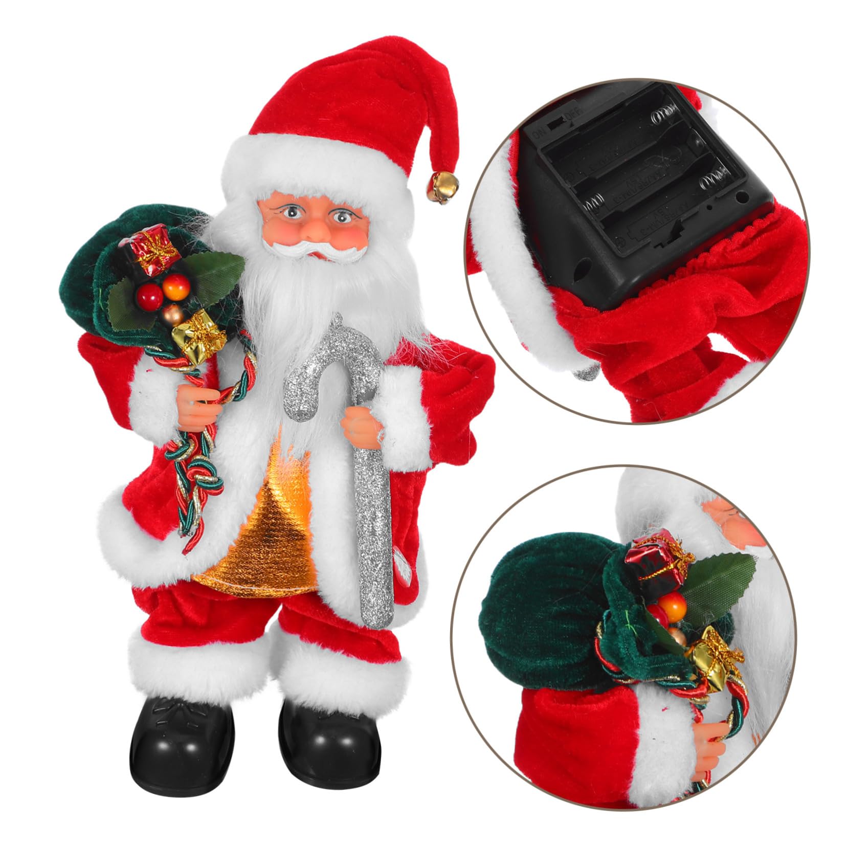 Juguete De Papá Noel Eléctrico con Música Adorable Adorno Navideño y Juguete para Fiestas Navideñas para Decoración Familiar y Entretenimiento