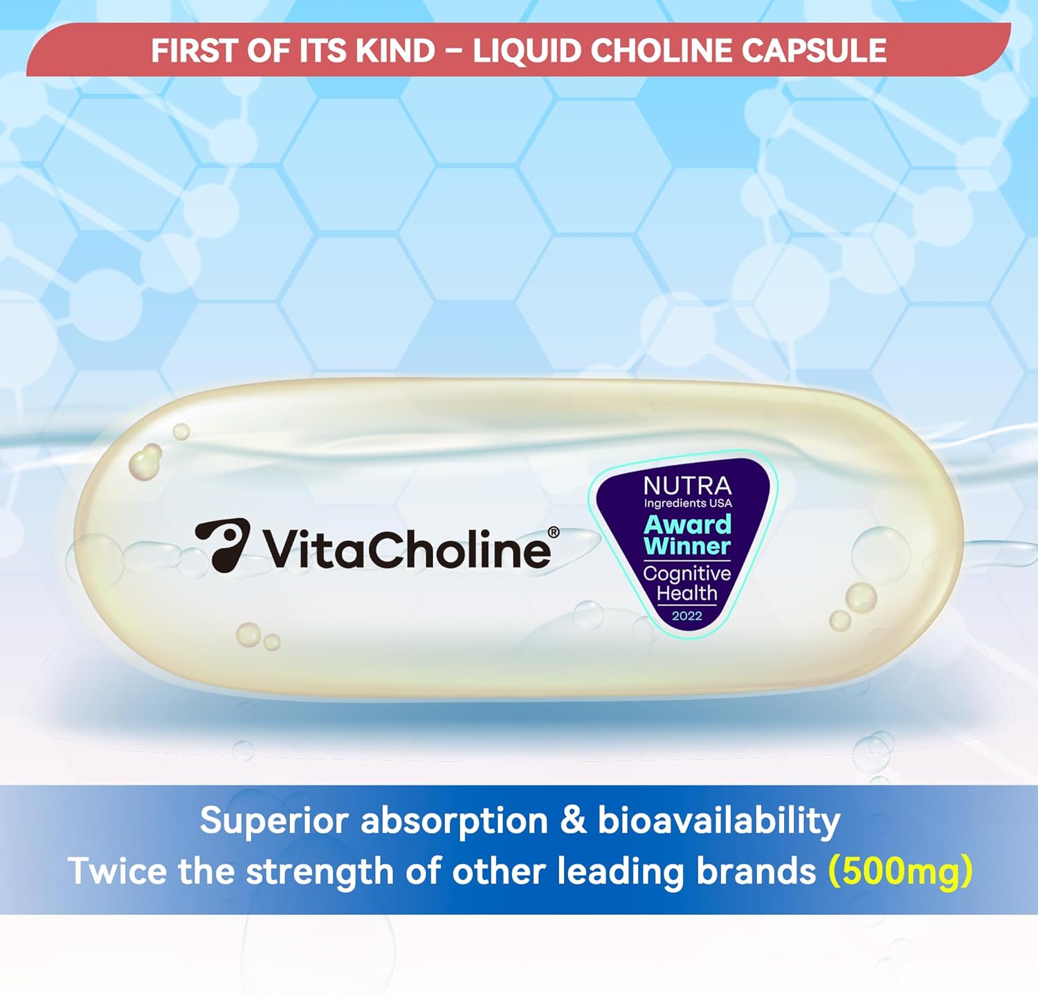 Award Winner -Clinically Dosed 500mg VitaCholine ® - 60 Caps - Liquid Choline Supplement –Support Pregnancy & Baby Brain & Liver Health LDL & HDL Level - Cognitive Health - Made in USA - Image 8