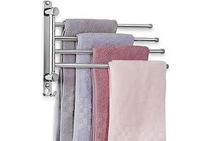 Bathroom Towel Rack JSVER 4 Arms Swivel Towel Holder