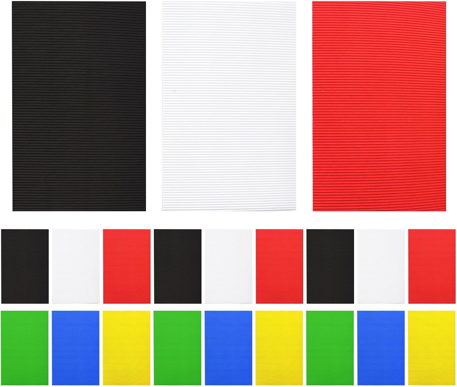 60 Sheets Colored Corrugated Cardboard Sheets - 8.3 X 11.7 Inches Bright Decorative Corrugated Paper for DIY Art Crafts Signs Projects