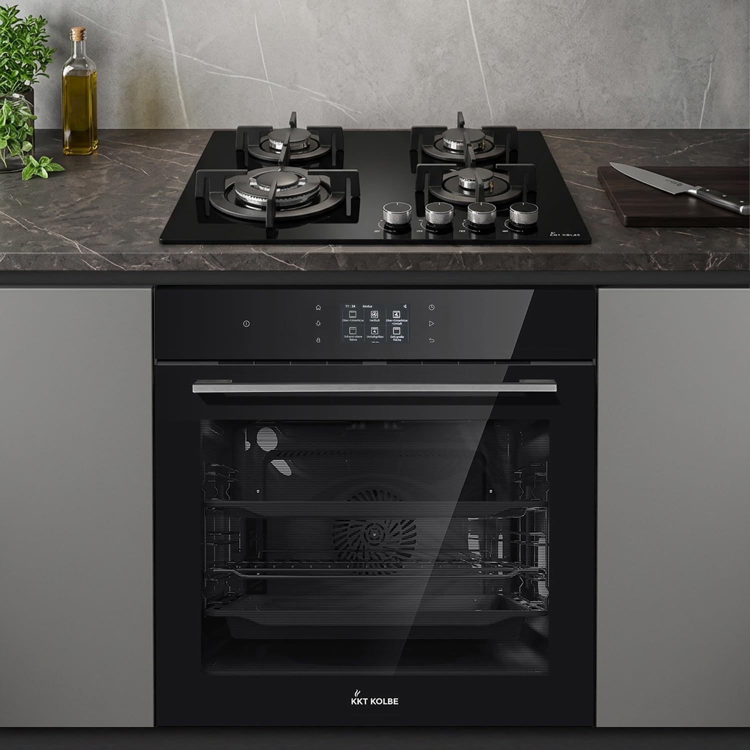 KKT KOLBE Set forno e piano a gas SET8017TFTG604G, 60 cm nero