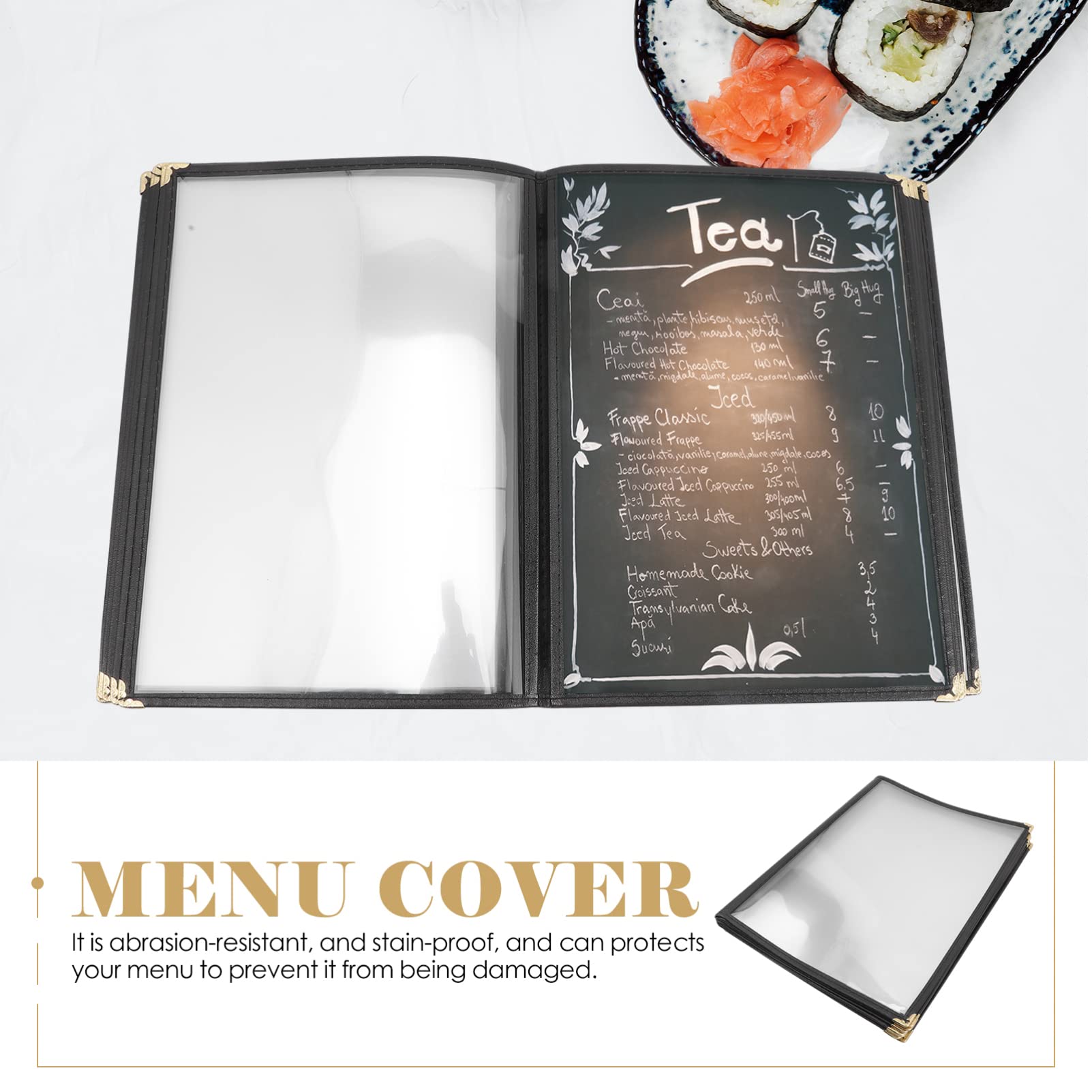 STOBOK Funda Protectora Para Libro De Cocina De Pvc Transparente Cubierta De Menú Para Hotel y Cafetería Accesorios De Menú Diseño