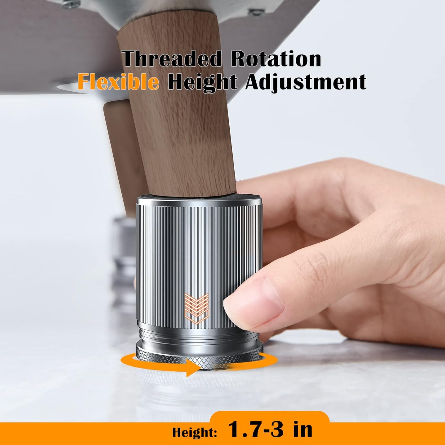 Bed Risers, 3 inch Bed Riser for Adjustable Base,4 Pcs Metal Furniture Risers Heavy Duty Suitable for Bed，Sofa,Dresser,Tables, TV Cabinet etc （Sliver 4 Pcs）